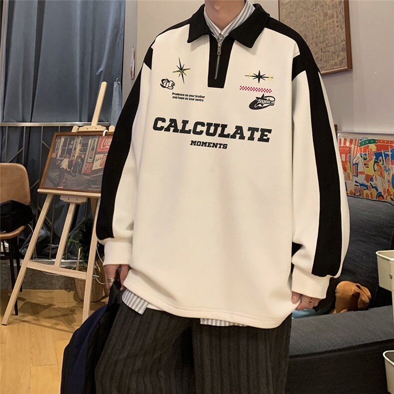 24新款港风华夫格插肩袖翻领卫衣A247-B87401P55控78,男装卫衣,电商A247