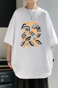 短袖男夏宽松纯棉T恤男百搭港风韩版情侣中性日系潮DT0267 P20图片