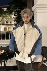 小众撞色解构设计加厚棉服外套男宽松休闲立领高级棉衣潮1033P95，男装棉衣，电商D256-2(原A064-2)