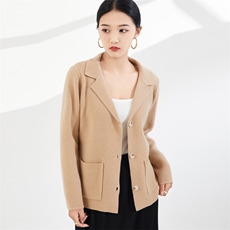 2024秋季新款长袖羊毛西服复古时尚，女装羊毛衫，彩羽羊绒