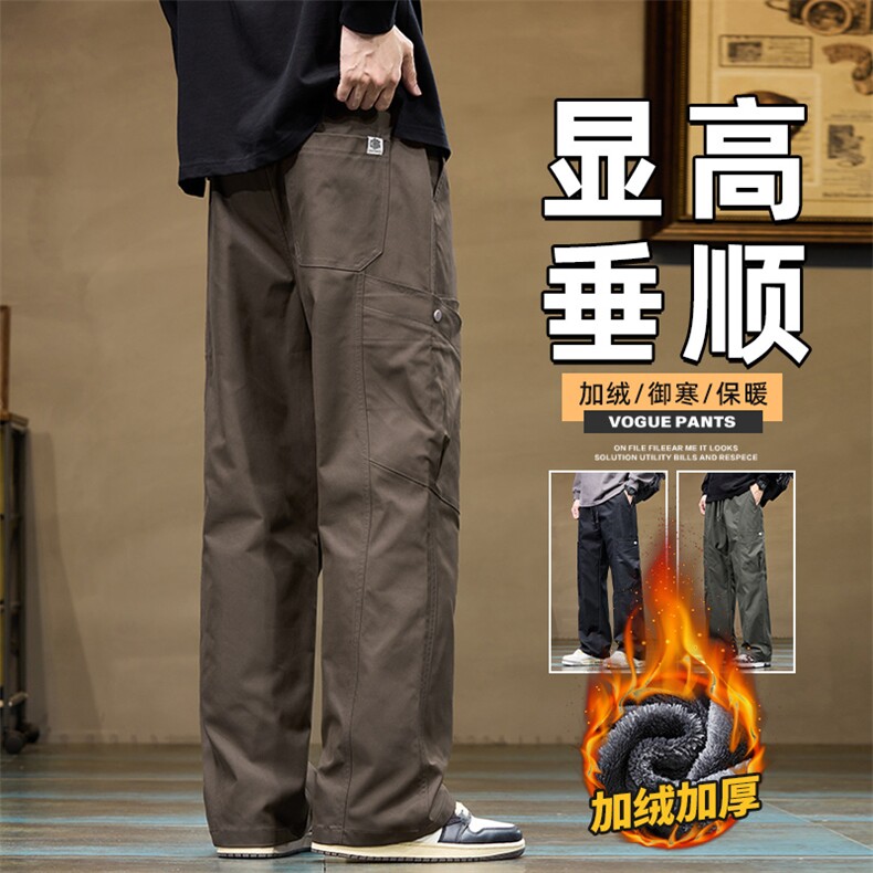 休闲长裤男工装裤加绒美式宽松直筒潮流裤子Z9857-P50/加绒P58图片