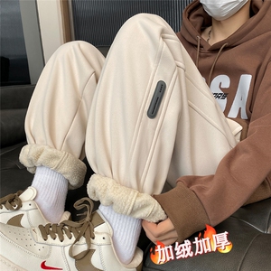 加绒加厚休闲运动卫裤男美式针织束脚裤子715-6-BX03P55（控78）图片