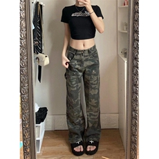 网络图现货复古牛仔裤男女春秋新款迷彩长裤RN7007-P55，男装牛仔裤，星座1005-4