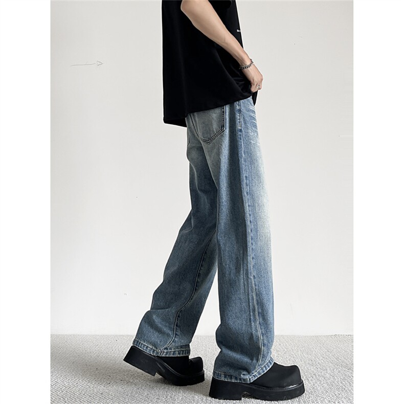 美式直筒牛仔裤男高街潮牌cleanfit宽松阔腿长裤夏季00711-p45,男装牛仔裤,星座1008