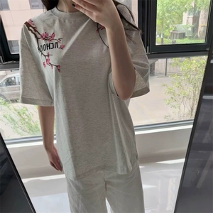 万针全刺绣工艺抖音得物高品质260克重磅纯棉双纱美式高街短袖T恤图片