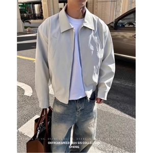 美式复古格纹两面穿夹克男春季潮牌宽松格子棒球服外套W6811-P68图片