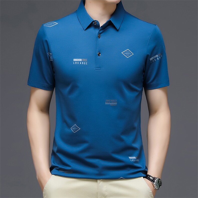 PA227钱塘2020-3夏季新款中年男士翻领短袖T恤时尚潮流上衣P30，男装T恤，钱塘207-3