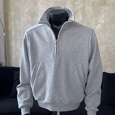 W10344-P48网图现货潮流ins简约百搭日系华棉复合立领拉链卫衣，男装卫衣，星座1608