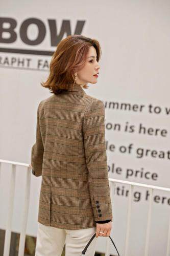 时尚格子外套，女装，一家人