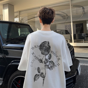 夏季重磅韩系百搭短袖T恤男潮情侣款半袖体恤打底衫宽松D019/P25图片