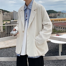灯芯绒西服男韩版潮流痞子帅气宽松2024冬季ins百搭外套W5502-P42，男装西服，星座412-3