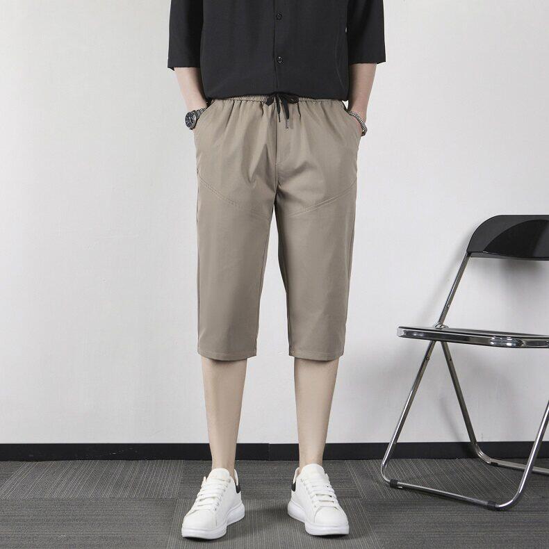 夏季2025弹力系绳七分裤男休闲中裤修身小脚裤男士7分裤VS870,男装牛仔裤,星座1116A-2（原606A-1）