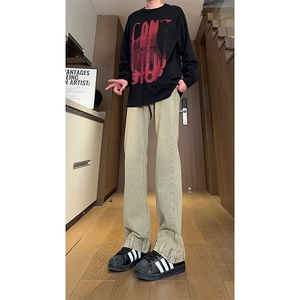 现货 原创设计直筒渐变微喇牛仔裤男女 K5812-特P35无差价 控59图片