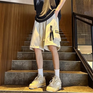 休闲短裤男韩版潮流大口袋个性痞子帅2024夏季ins五分裤K3979-P33图片