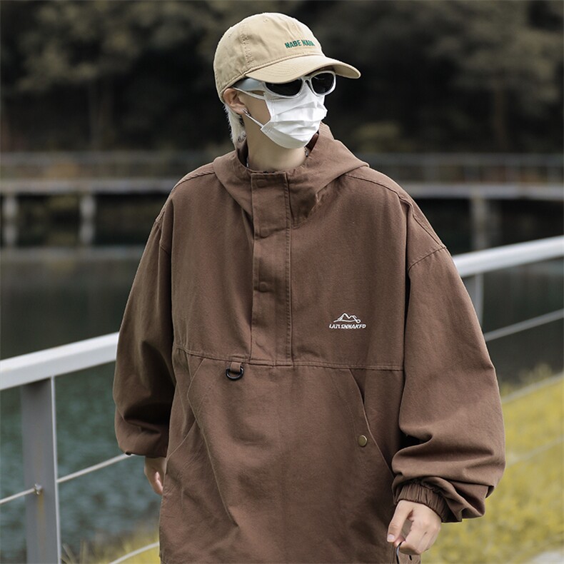 A697-P53冲锋衣外套男2023秋季新款潮机能百搭宽松工装夹克,男装夹克,星座512-6