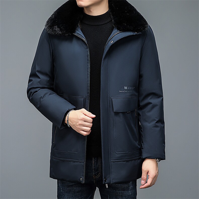 NN2289钱塘2020-3商务百搭简约冬季厚款翻领中年男士棉衣外套P100,男装棉衣,钱塘207-3