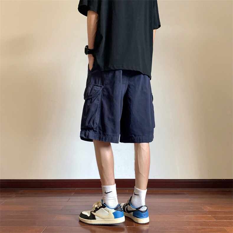 高品质纯棉重磅工装短裤男立体腰包边包条抖音直播HZ01-p45,男装休闲裤,电商B371