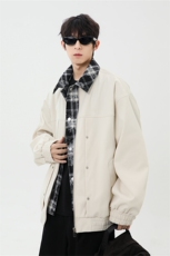 上新休闲痞帅工装翻领夹克潮流美式青少年外套XZ301b-2-JK2589P78，男装夹克，星座301B-2（原A443-1）