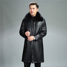 AWG888钱塘2020-3中年男士秋冬季厚款皮毛一体休闲外套P420，男装皮衣，钱塘207-3