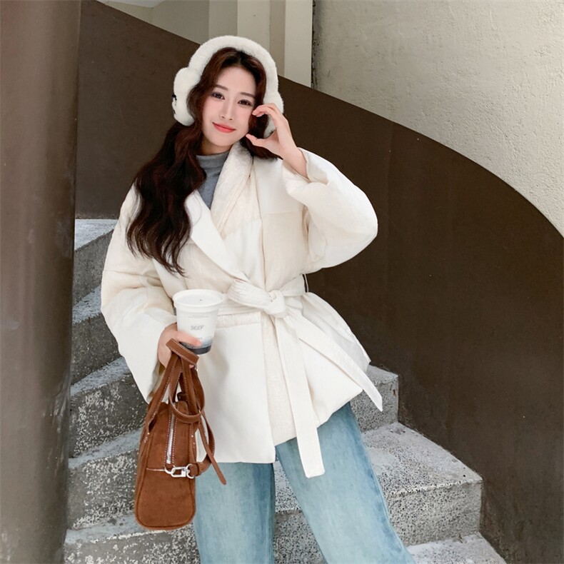 现货新中式绑带羽绒服女款冬季2025新款超好看,女装羽绒服,仟媚宠