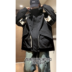 【直播】春季男女同款宽松连帽冲锋衣拼色夹克C2335-TP95控价128，男装夹克，电商A102-1