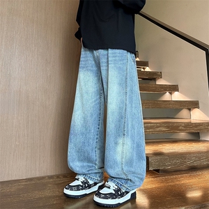 弯刀裤高腰显瘦直筒裤男女宽松休闲百搭阔腿长裤NK8671-特价60图片