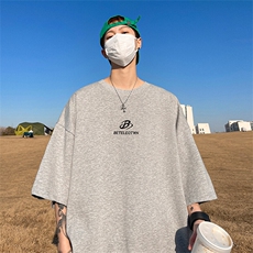 抖音得物二开现货220克夏装重磅美式高街宽松短袖t恤MT159，男装T恤，电商A486-1