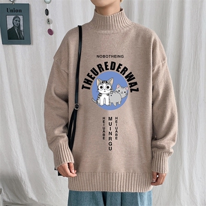 M18160-P45 加绒款-P65半高领毛衣男士大码针织衫男毛线衣男图片