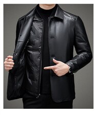 BAMJ-1836Y钱塘2020-2中年男士秋冬季厚款商务休闲皮衣夹克P685，男装皮衣，钱塘207-2