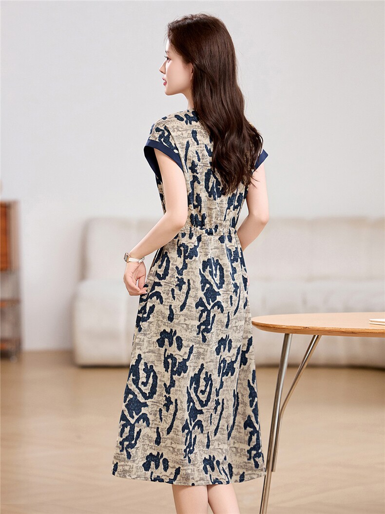 夏装新款宽松遮肚显瘦减龄休闲连衣裙,女装连衣裙,姿衣坊