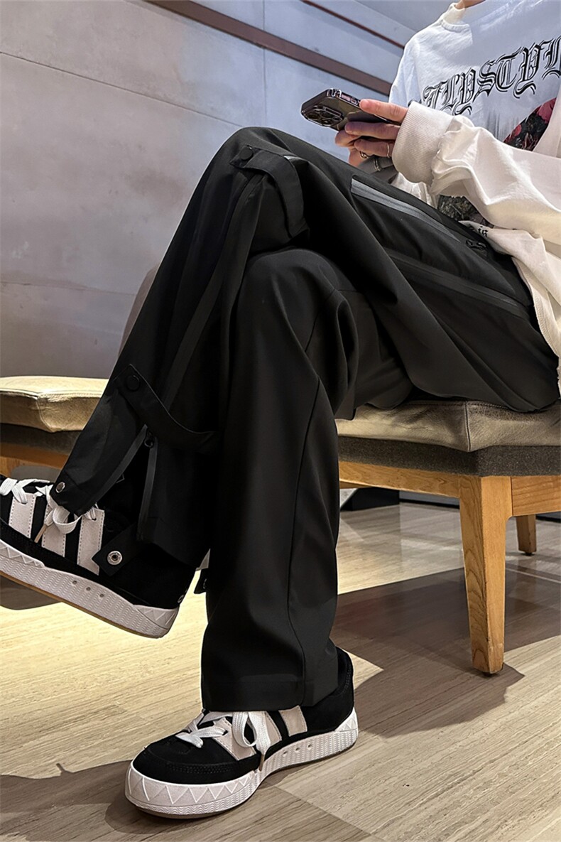 K8021/P40新款现货港风户外机能防水冲锋裤男开叉拉链休闲裤,男装休闲裤,电商A141