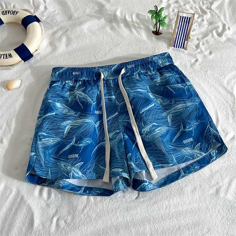 渐变抽绳短裤男夏季新款宽松休闲潮流百搭短裤DK004P-25,男装牛仔裤,电商A128