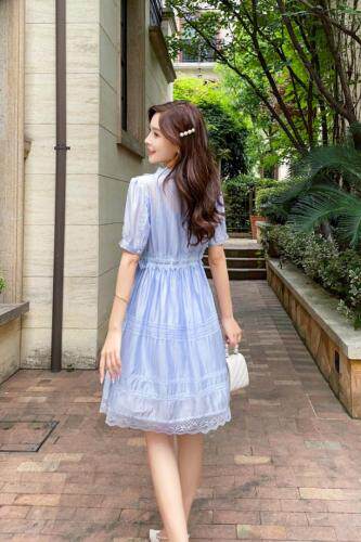 天丝压花边时尚连衣裙，女装连衣裙，天使公主