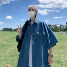 夏季短袖衬衫男牛仔衬衣N4708P40，男装衬衫，星座1116-2