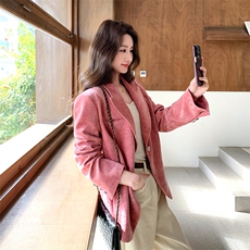 春季新款大货2026春季新款定制丝绒压花西装女M2603P155K248，女装短外套，2C268