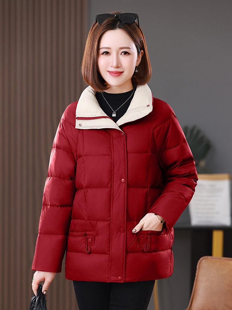 2025年冬季新款立领30白鸭绒中长款羽绒服外套,女装羽绒服,雪樱依海