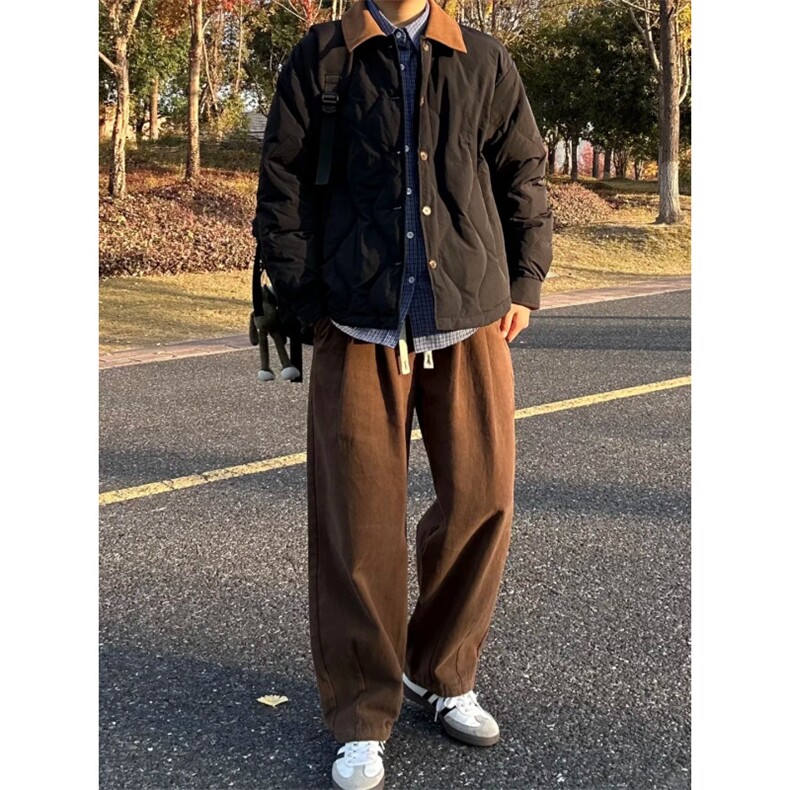 重磅宽松纯棉弯刀阔腿裤1302-7607-P65控108,男装休闲裤,星座1302