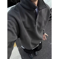 polo领氛围感卫衣男高级感内搭长袖打底美式复古翻领外套W115，男装卫衣，星座1116A（原606A-3）