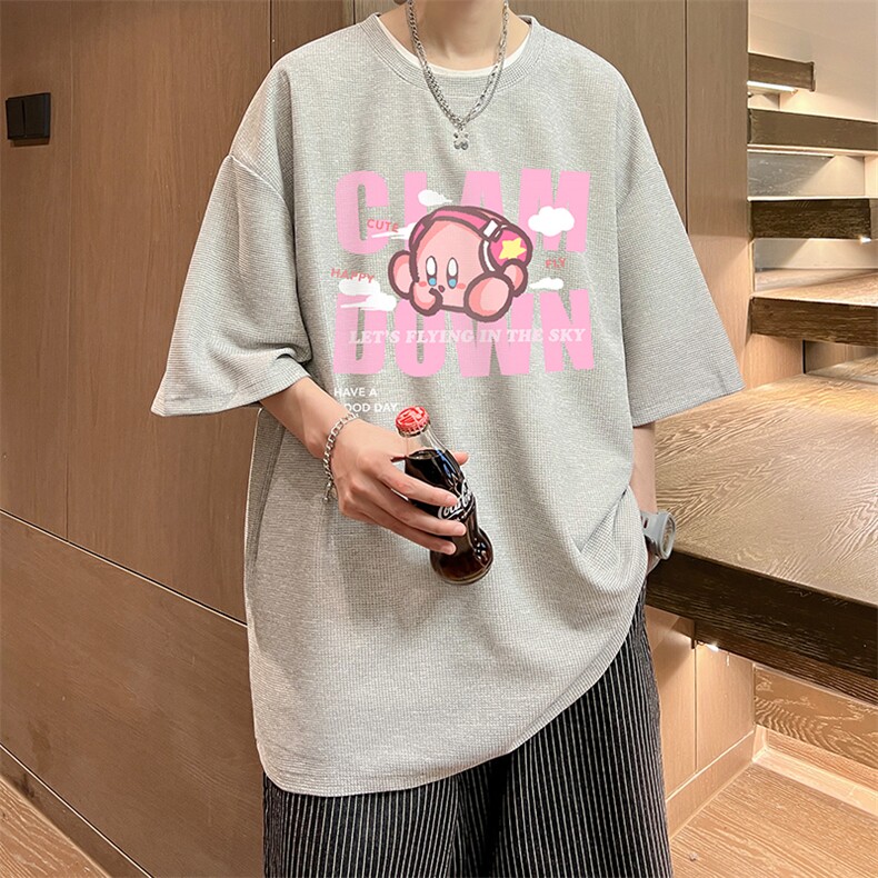 华夫格t恤男短袖男大码五分袖酒店风HT73318-P22,男装T恤,电商A040