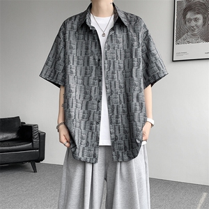 8XL-M花衬衫男款短袖夏季冰丝薄款花衬衣大码寸衫外套DC28013P38图片