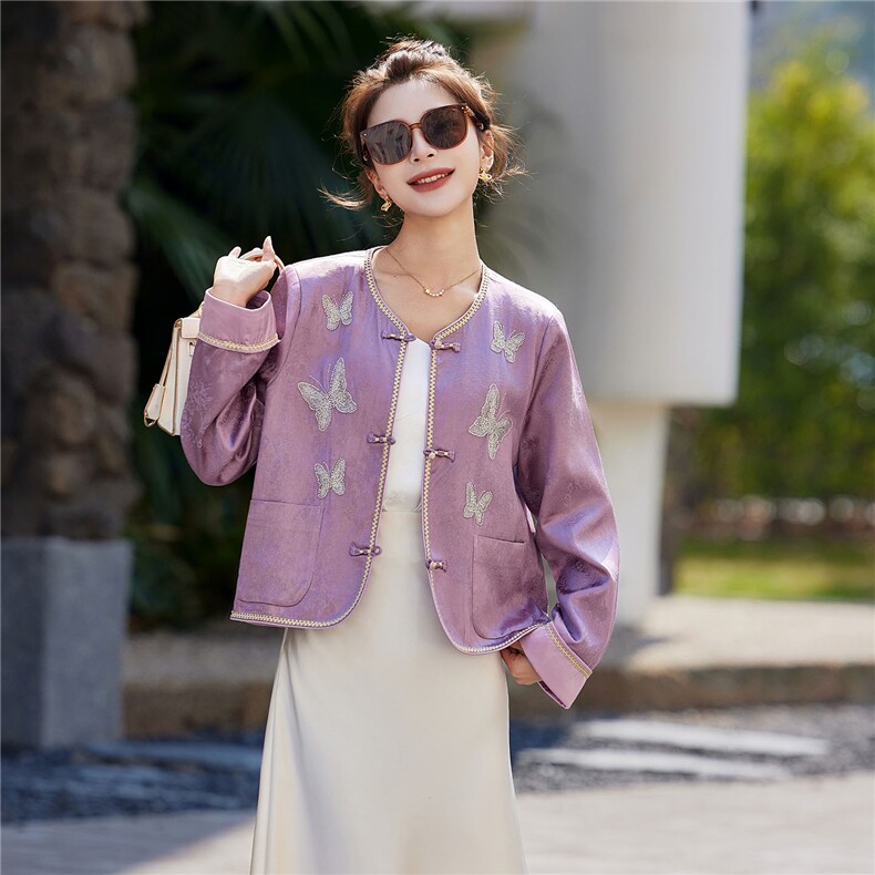 2026年春季中式修身立体贴袋短外套，女装短外套，靓衣阁