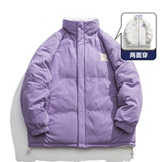 冬季大码棉衣羊羔毛加厚保暖两面穿男女立领棉衣外套MY9075-P85，男装棉衣，电商A128