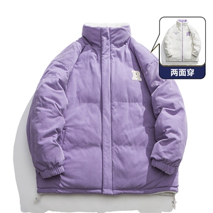 冬季大码棉衣羊羔毛加厚保暖两面穿男女立领棉衣外套MY9075-P85图片