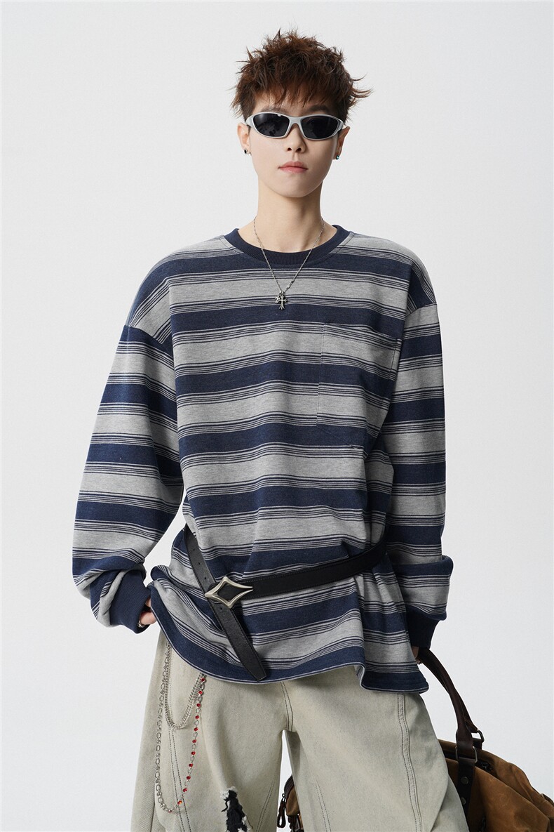 5XL-M日系复古做旧长袖海魂衫男条纹工装卫衣男WY51-P70,男装工装外套,电商D206-1