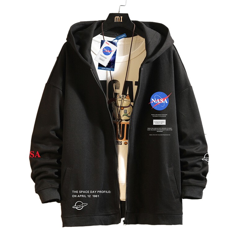 KS21243-P38NASA连帽开衫卫衣男运动外套大码班服砖墙,男装卫衣,电商A040A