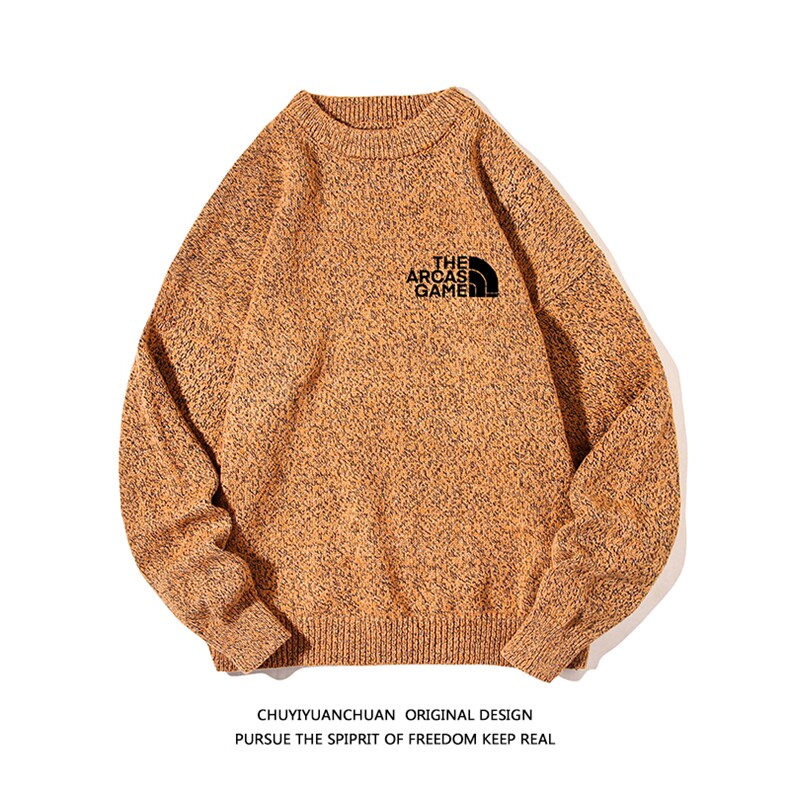 加厚加绒毛衣男大码毛线衣男针织衫M19232-P45加绒款-P65白底,男装针织衫/毛衣,电商A040A