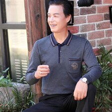 2023秋季新款男纯色宽松中老年商务休闲时尚长袖款套头卫衣服爸，男装卫衣，电商B212（原钱塘6029）
