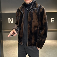 冬季男士时尚加厚仿皮草保暖爸爸装商务夹克外套ZX8886-P260，男装夹克，星座1105-3