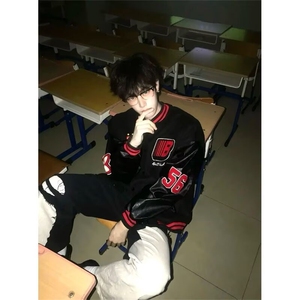 现货DJK18-批65秋冬新款美式重磅棒球服外套字母刺绣外套图片