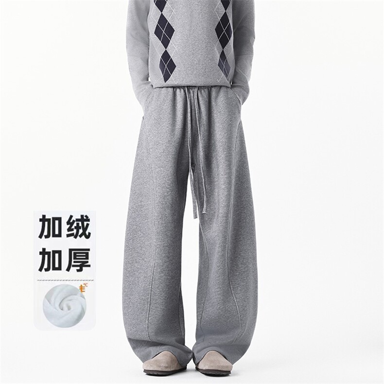 B258-K2939加绒45控98抖音品质弯刀卫裤65%棉35%聚酯纤维,男装休闲裤,电商B258